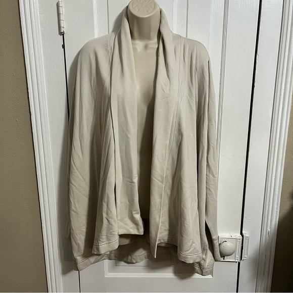 Old Navy Live-In French Terry Open-Front Wrap Wish Bone Cream Plus Size 2X N - Picture 2 of 5
